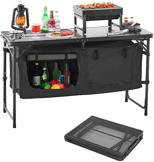 Vevor Tabelle Aluminium für Camping Klappbar Schwarz