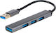 Blow USB 3.0 4 Port Hub with USB-A Connection Silver