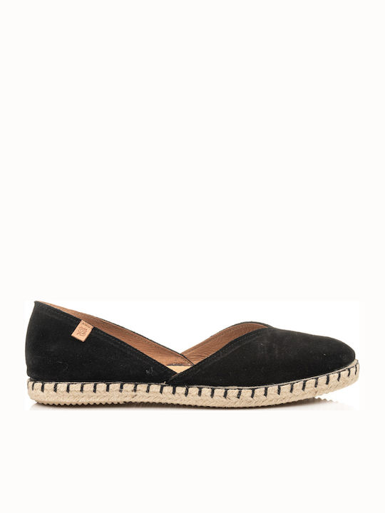 Women's Leather Espadrilles Black