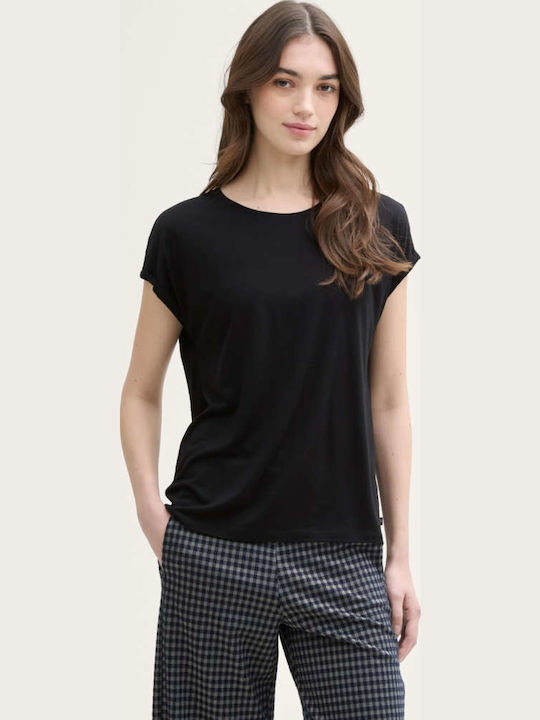 Tom Tailor Basic Γυναικείο T-shirt Μαύρο