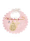 Senza Child Safety Pin made of Gold Plated Silver with Cross and Icon of the Virgin Mary for Girl