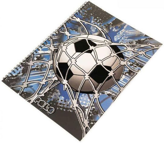 Polo Spiral Notebook Ruled B5 60 Sheets 2 Subjects Football 1pcs