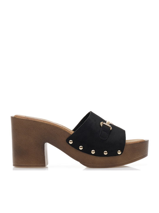 Mule cu Gros Toc în Culoare Negru