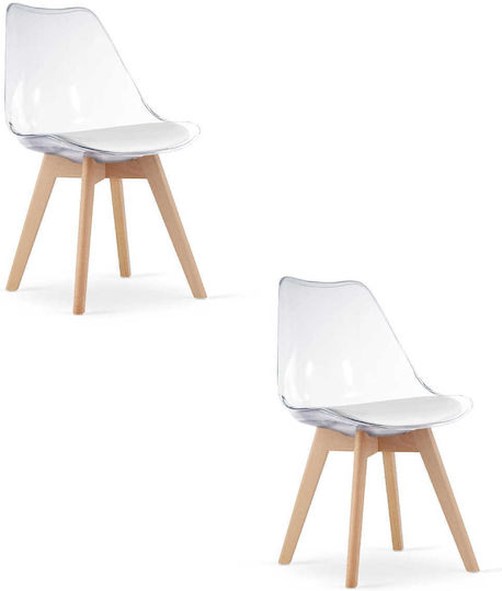 Столове За кухня Mark 61x40x50бр 2бр Прозрачен