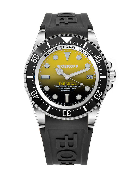 Bobroff Мъжки Часовник 44mm Автоматичен с Черна Стоманена Гривна