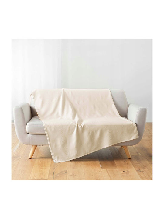 Douceur d'Intérieur Lucile Piqué Decke Übergröße 220x240cm Beige