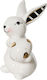 Dekorativer Hase 2 Designs 9cm Weiß