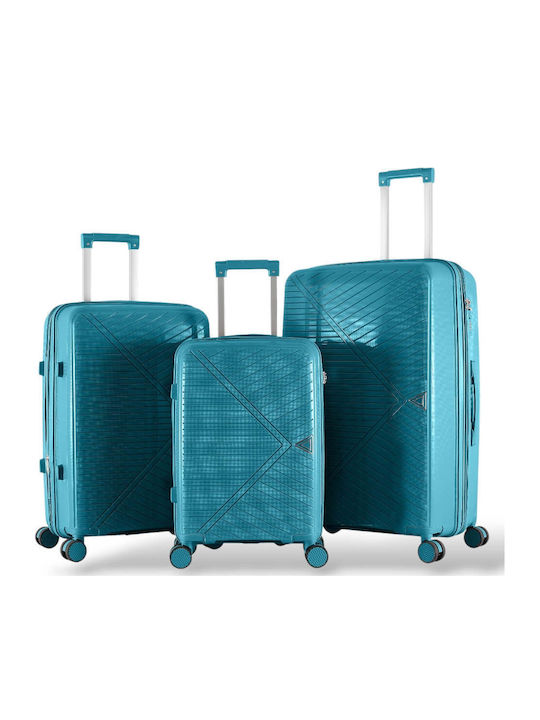 Playful Bags Βαλίτσες Ταξιδιού Σκληρές Aqua με 4 Ρόδες Σετ 3τμχ