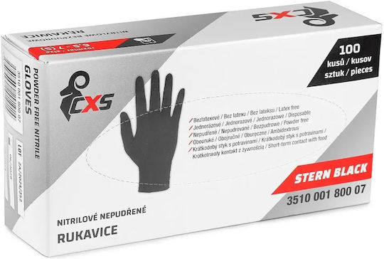Canis Safety Nitrile Examination Gloves Powder Free Black 100pcs