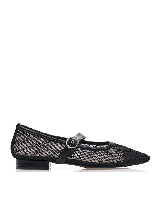 Tsoukalas Spitze Schwarze Damen Ballerinas