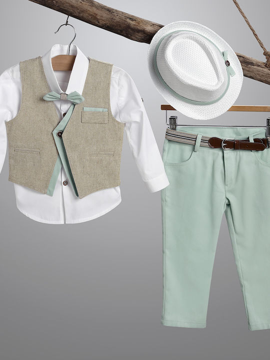 Costum de Botez pentru Băiat Mentă-Alb-Bej 2907-1 New Life Nl-2907-1 Costum de Botez pentru Băiat Mentă-Alb-Bej 2907-1 New Life Nl-2907-1