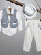 Taufanzug für Jungen Ecru-Blau Raf 2903-3 New Life Nl-2903-3