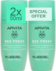 Apivita Bee Fresh 24h Deodorant Roll-On Aluminium Free 2x50ml