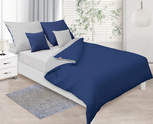 Matex Set Huse Pentru Pilote 100% Bumbac 160x200cm Simplă Cu Față De Pernă Gri/Navy