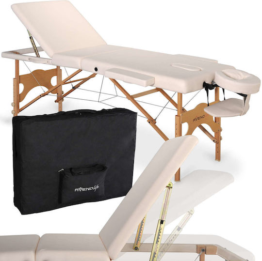 Wooden Portable Beige Massage and Physiotherapy Bed 184x64cm