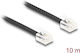 DeLock Flat Τηλεφωνικό Καλώδιο RJ11 6P4C 10m Μαύρο (90621)