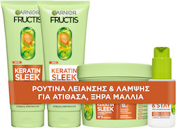 Promo Fructis Keratin Sleek Σαμπουάν Λείανσης & Λάμψης 200ml & Keratin Sleek Conditioner Λείανσης & Λάμψης Μαλλιών 200ml & Keratin Sleek Μάσκα Λεί