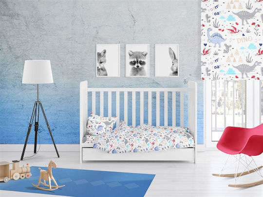 Dimcol Set Lenjeri de Patut Bebe Dino 120x160 cm
