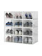Bakaji Plastic Storage Box with Lid Transparent 35x25x19cm 12pcs