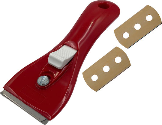 Svim Ceramic Hob Scraper Plastic with 2 Replacements 14×5cm Red