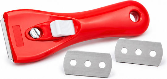 Svim Plastic Ceramic Hob Scraper & 2 Blades Red