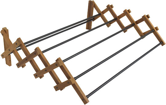 Sepio Wooden Folding Wall Mounted Clothes Drying Rack with Hanging Length 4.8m
