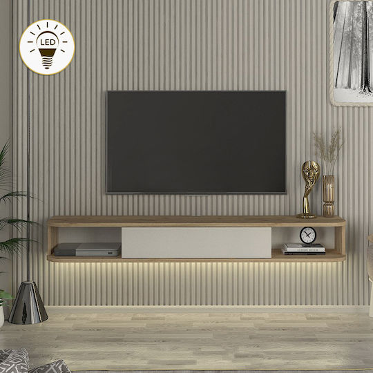 Cross Επιτοίχιο με Φωτισμό Led Sepet Oak - Sandstone 150x29.6x19.2εκ.