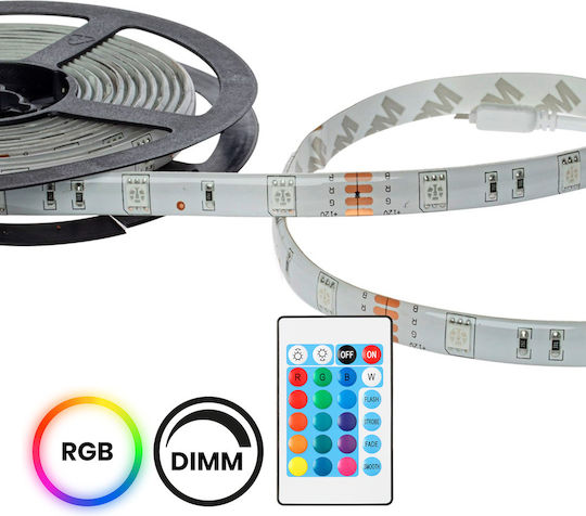 Eko Light Αδιάβροχη Ταινία LED 12V RGB Φως 5m με Τροφοδοτικό