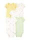 Carter's Kurzärmelig White-yellow-light green 4Stück