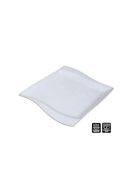 Galifas Serving Platter Square made of Porcelain White 36x36cm