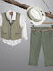 Costum de botez pentru băiat Olive-Cream 2913-3 New Life Nl-2913-3