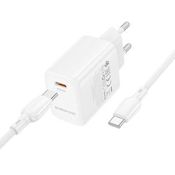 Borofone BN26 Fuente 20W με Καλώδιο USB-C - USB-C Borofone BN26 Fuente 20W με Καλώδιο USB-C - USB-C