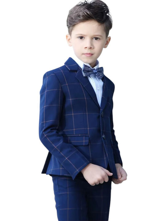 TakTakBaby Boys Baptism Suit with Blazer 4pcs Blue