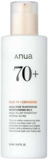 Anua Rice 70+ Ceramide Cremă Hidratantă de Față cu Orez 150ml