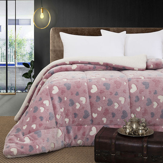 Beauty Home Παιδικό Κουβερτοπάπλωμα Μονό Ροζ 160x220εκ.