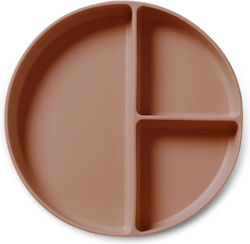 Nuuroo Baby Food Plate Mingo from Silicone Brown