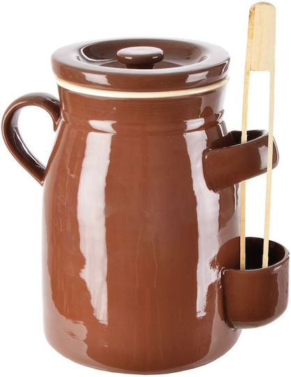 Orion General Use Ceramic Vase with Lid Brown 2500ml