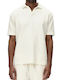 Polo Herrenbluse Kurzarm Bone Weiß