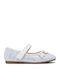 Kids Ballerinas with Hoop & Loop Closure White