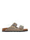 Arizona Rivet Leather Women's Flat Sandals Brown Narrow Fit