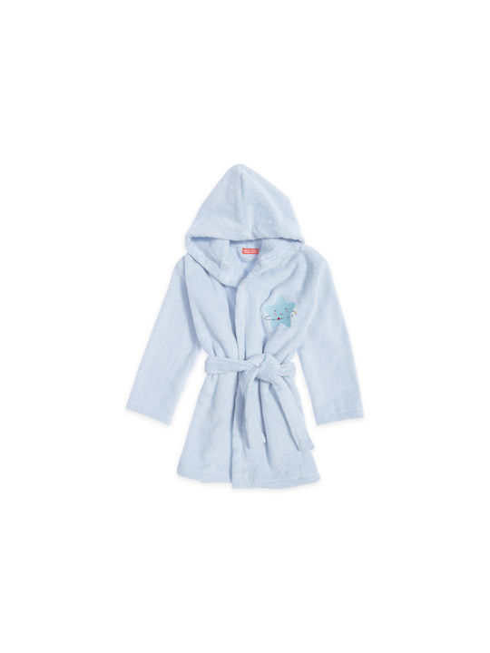 Nef-Nef Homeware Παιδικό Μπουρνούζι Explore The Universe Light Blue με Κουκούλα