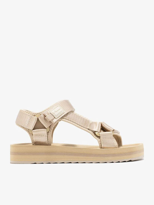Women's Flat Sandals in Gold Color