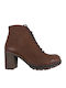 Leather Women's Ankle Boots Tabac Brown