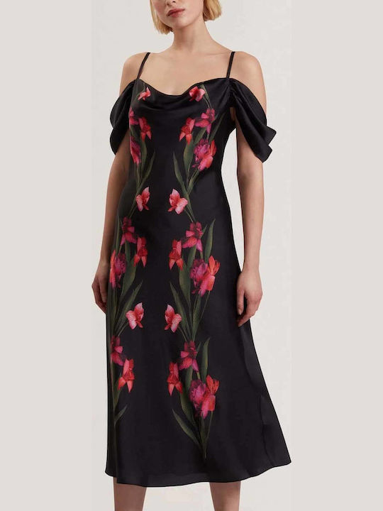 Ted Baker Satin Abendkleid Schwarz