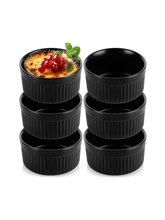 Vilde Serving Bowl Round Ceramic Black with Diameter 10cm 6pcs