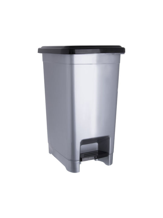 Orion Waste Bin Waste Plastic with Pedal Silver 10lt 1pcs