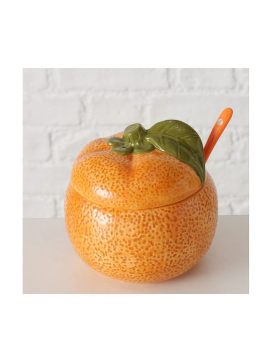 Boltze Set 2Stück Gläser Allgemeine Verwendung mit Deckel Keramik Orange 480ml