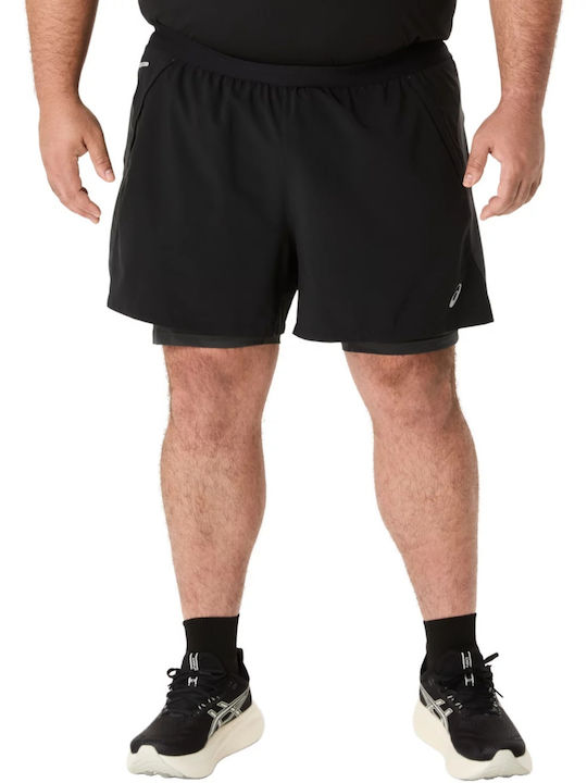 Road 2-in-1 Herren Shorts Schwarz