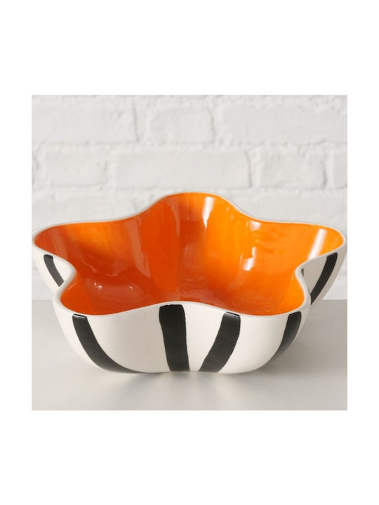Boltze Διακοσμητικό Μπωλ Κεραμικό Πορτοκαλί 23x23cm