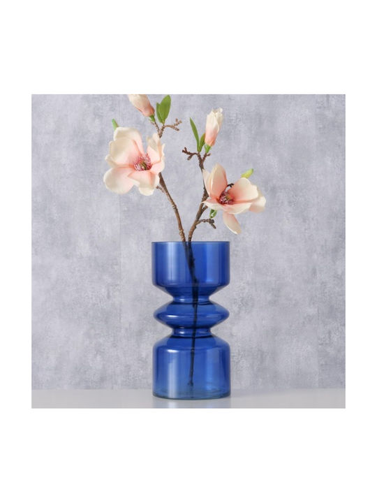 Boltze Διακοσμητικό Βάζο Γυάλινο Μπλε 13.5xΥ26cm